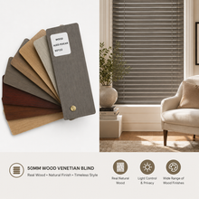Load image into Gallery viewer, 50mm Wood Venetian Blind