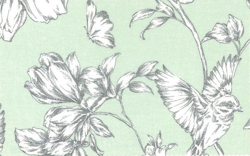 Bloomy Birds Green Jay Translucent Roller Blinds