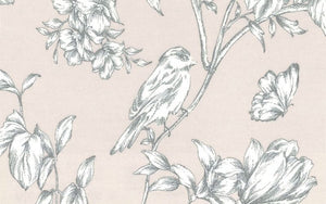 Bloomy Birds Pink Robin Translucent Roller Blinds