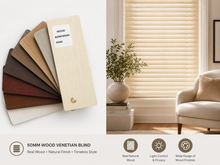 Load image into Gallery viewer, 50mm Wood Venetian Blind
