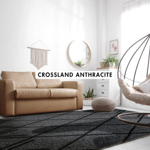 Crossland Anthracite Geometric Rug