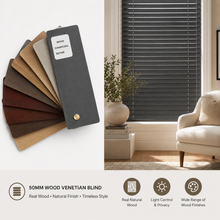 Load image into Gallery viewer, 50mm Wood Venetian Blind