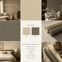 Load image into Gallery viewer, Raffia Textured Plain Wallpaper