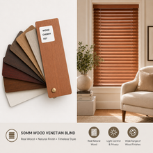 Load image into Gallery viewer, 50mm Wood Venetian Blind