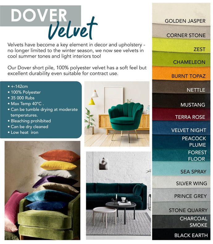 Dover Velvet Upholstery Fabric