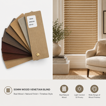 Load image into Gallery viewer, 50mm Wood Venetian Blind