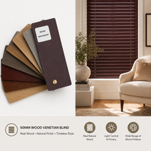 Load image into Gallery viewer, 50mm Wood Venetian Blind
