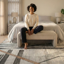 Load image into Gallery viewer, Nyx Rug Cream / Dark Grey | Modern Geometric Area Rug