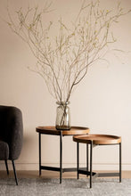 Load image into Gallery viewer, Roundhouse Mango Wood &amp; Steel Side Table Set