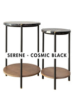 Load image into Gallery viewer, Serene Marble &amp; Mango Wood Two-Tier Side Table