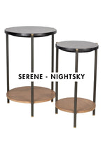 Load image into Gallery viewer, Serene Marble &amp; Mango Wood Two-Tier Side Table