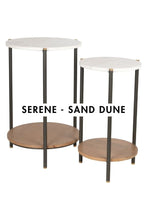 Load image into Gallery viewer, Serene Marble &amp; Mango Wood Two-Tier Side Table
