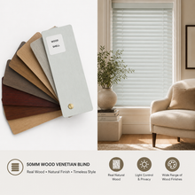 Load image into Gallery viewer, 50mm Wood Venetian Blind