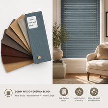 Load image into Gallery viewer, 50mm Wood Venetian Blind
