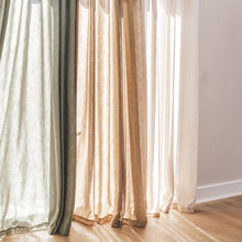 Load image into Gallery viewer, Tabi Collection &lt;/br&gt; Sheer Linen-Look Curtain &lt;/br&gt; XL with 16 Matt Black Eyelets