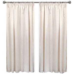 Cream Faux Silk Taped Curtain