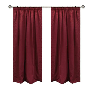 Taped Taffata Curtain Maroon