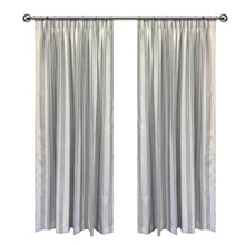 Load image into Gallery viewer, Grey Striped Taped Curtain (Unlined)