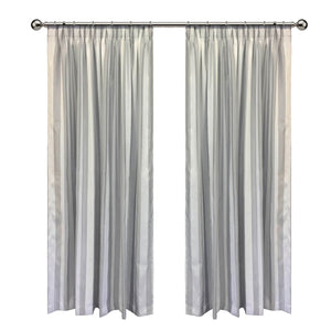 Grey Striped Taped Curtain (Unlined)