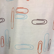 Load image into Gallery viewer, Paperclip Themed Unlined Curtain