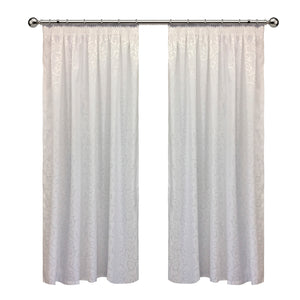 White Embossed Taped Curtain