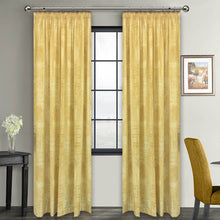 Load image into Gallery viewer, Yellow Vintage print Taped Curtain unlined