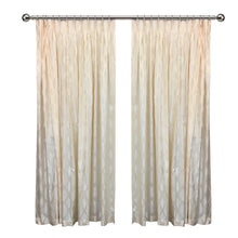 Load image into Gallery viewer, Cream Circular Pattern Double Pinched Pleat Taped Curtains (Lined)