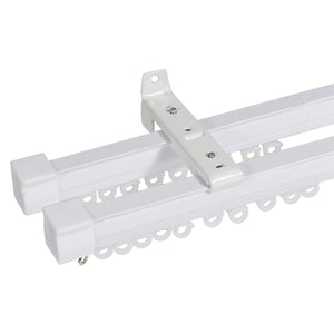 FREE GLIDE DOUBLE WHITE-KING ALUMINIUM CURTAIN RAIL