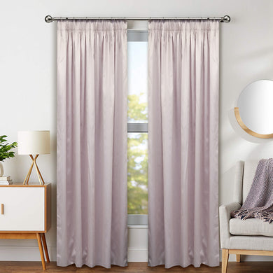 Dusty Pink Faux Silk Taped Curtain